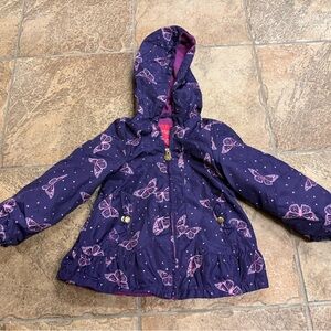 London Fog Kids' Purple Butterfly Raincoat